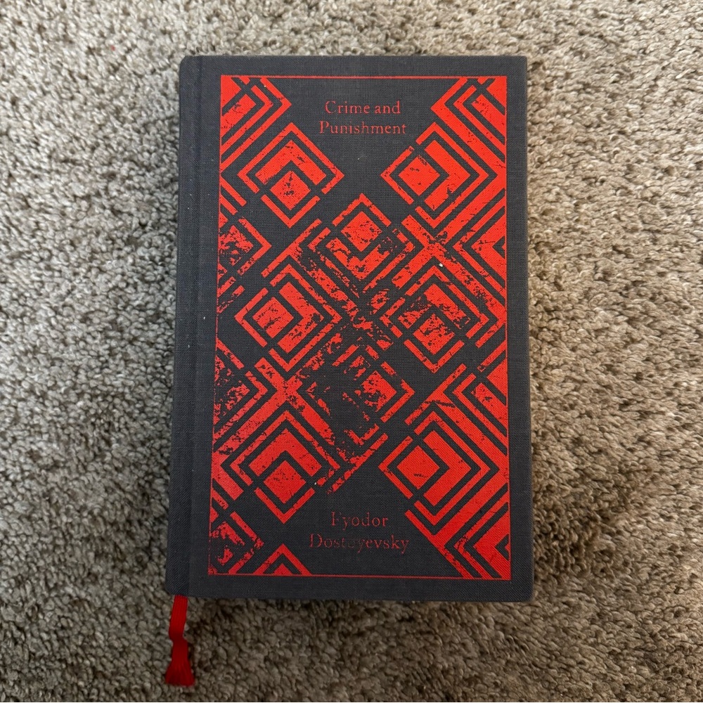 Crime and Punishment Hardcover Journal - Black & Red Geometric Cover